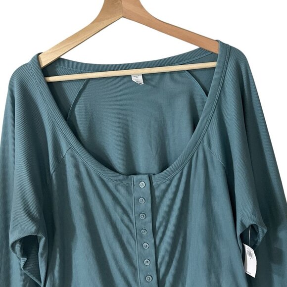 Old Navy Ultralite Ribbed Cardigan Top Plus Size 3X Cropped Tennessee Blue GoDry - Picture 5 of 9